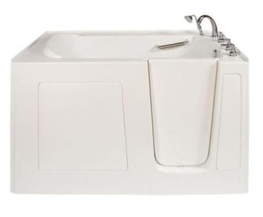 Front View of Avora Bath Dual Jetted Step In Bathtub 3060 in White.